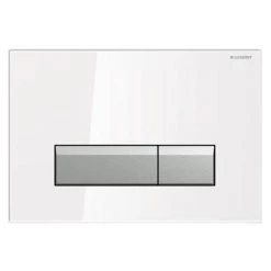 Geberit Sigma40 White Glass DuoFresh Odour Extraction Flush Plate - 115.600.SI.1