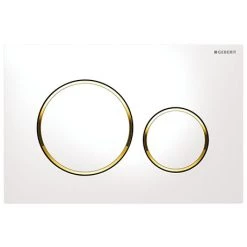 Geberit Sigma 20 White + Gold Flush Plate for UP320/UP720 Cistern - 15.882.KK.1