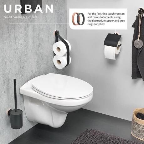 Tiger Urban Toilet Roll Holder with Cover - Black 4 Tiger Urban Toilet Roll Holder with Cover - Black - Image 2