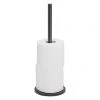 Tiger Tune Freestanding Spare Toilet Roll Holder - Brushed Black Metal/Black -Toilet Accessories shop 1325538946 P