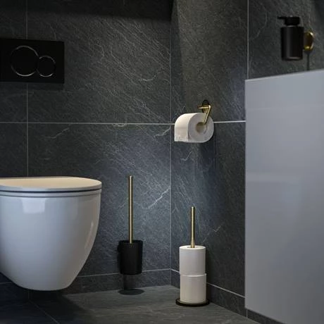 Tiger Tune Toilet Roll Holder - Brushed Brass/Black 7 Tiger Tune Toilet Roll Holder - Brushed Brass/Black - Image 5