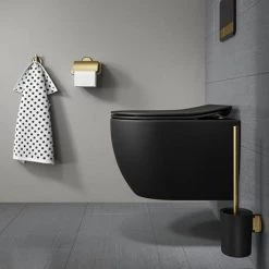 Tiger Tune Toilet Roll Holder with Cover - Brushed Brass/Black 13 Tiger Tune Toilet Roll Holder with Cover - Brushed Brass/Black -Toilet Accessories shop 1326635646 D3 460