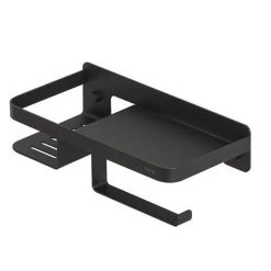 Tiger Caddy Toilet Roll Holder with Shelf - Black -Toilet Accessories shop 1401430746 D3 460