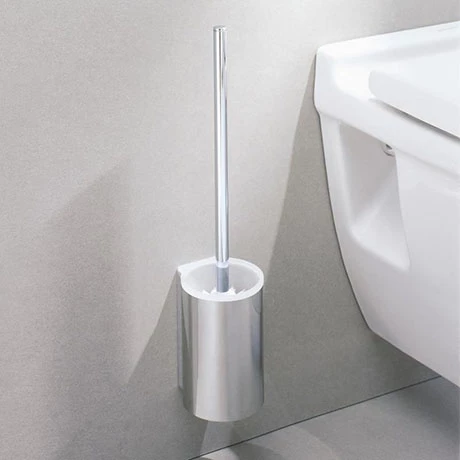 Keuco Plan Wall Mounted Toilet Brush & Holder - Chrome/White 3 Keuco Plan Wall Mounted Toilet Brush & Holder - Chrome/White