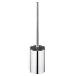Keuco Plan Wall Mounted Toilet Brush & Holder - Chrome/Black