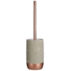 Neptune Toilet Brush Holder - Concrete & Copper
