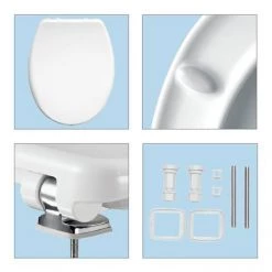 Bemis Venezia Soft Close Toilet Seat with Adjustable Chrome Hinges - 2082CLT000 -Toilet Accessories shop 2082CLT000 D2 460