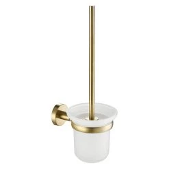 JTP Vos Brushed Brass Toilet Brush & Holder