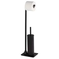 Wenko Hella Black Freestanding Toilet Brush & Roll Holder - 23710100