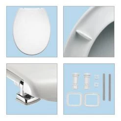 Bemis Buxton Toilet Seat with Adjustable Chrome Hinges - 2850CPT000 -Toilet Accessories shop 2850CPT000 D3 460