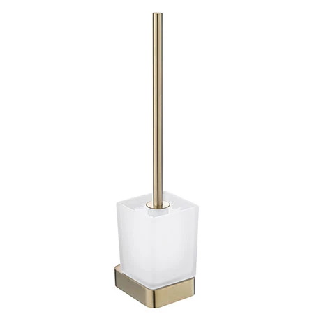 JTP Hix Brushed Brass Toilet Brush & Holder 3 JTP Hix Brushed Brass Toilet Brush & Holder