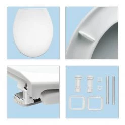 Bemis Oxford Toilet Seat with Adjustable Chrome Hinges - 3900CPT000 -Toilet Accessories shop 3900CPT000 D2 460
