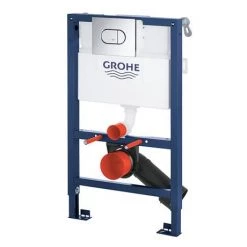Grohe Solido 0.82m 3 in 1 Set Low Noise Support Frame for Wall Hung WC with Arena Flush Plate - 39843000 -Toilet Accessories shop 39843000 D2 460