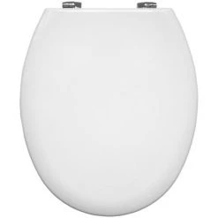 Bemis - Model 5000CP Toilet Seat with Chrome Hinges - White - 5000CP000 -Toilet Accessories shop 5000CP000 D2 460