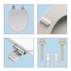Bemis Chicago Soft Close Toilet Seat with Chrome Hinges -Toilet Accessories shop 500CELT000 d2 460