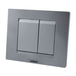 Wirquin Essential Dual Flush Plate - Matt Chrome