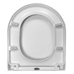 Euroshowers ONE Seat Short D-Shape Soft Close Toilet Seat - White - 88210 -Toilet Accessories shop 80210 n d3 375