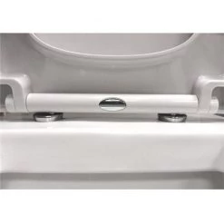 Euroshowers ONE Seat Long Elongated D-Shape Soft Close Toilet Seat - White - 88310 -Toilet Accessories shop 80410 n d5 375