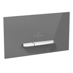 Villeroy and Boch ViConnect Glass Glossy Grey Dual Flush Plate - 922160RA