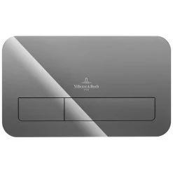Villeroy and Boch ViConnect Glass Glossy Grey Dual Flush Plate - 922400RA -Toilet Accessories shop 922400RA D1 460