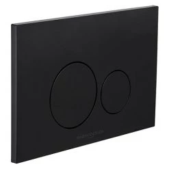 BagnoDesign Aquaeco Matt Black Dual Flush Plate with Round Buttons