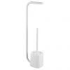Arezzo White Free Standing Toilet Brush + Roll Holder 1 Arezzo White Free Standing Toilet Brush + Roll Holder -Toilet Accessories shop AZ377W p
