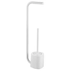 Arezzo White Free Standing Toilet Brush + Roll Holder