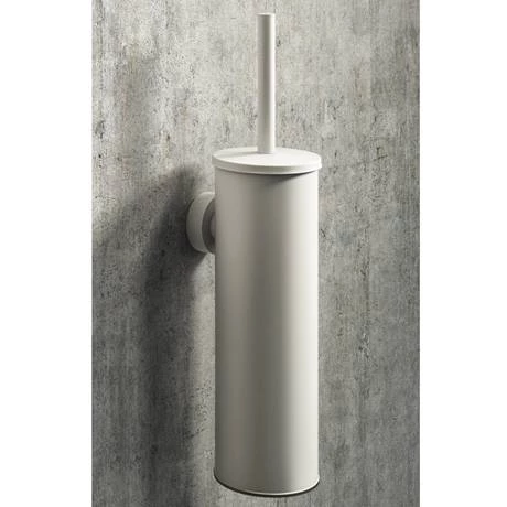 Arezzo Matt White Wall Mounted Toilet Brush + Holder 4 Arezzo Matt White Wall Mounted Toilet Brush + Holder - Image 2
