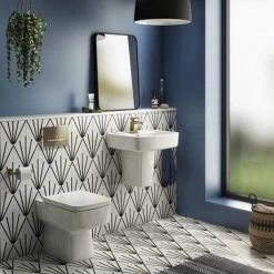 Arezzo Compact Concealed Cistern with Brushed Brass Flush Plate - Square Buttons -Toilet Accessories shop AZCCBRAS d5 460