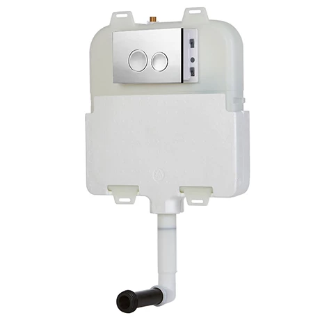 Arezzo Compact Concealed Cistern with Polished Chrome Flush Plate - Round Buttons 3 Arezzo Compact Concealed Cistern with Polished Chrome Flush Plate - Round Buttons