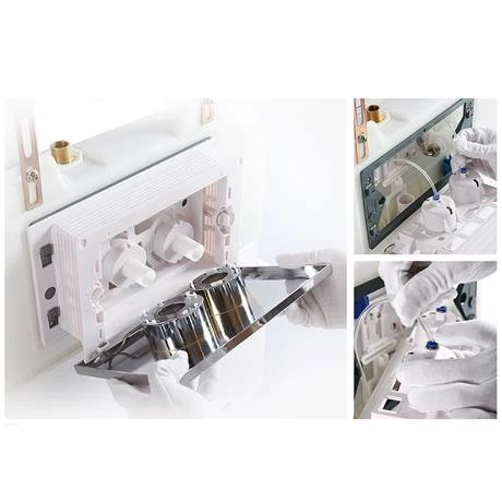 Arezzo Compact Concealed Cistern with Polished Chrome Flush Plate - Round Buttons 7 Arezzo Compact Concealed Cistern with Polished Chrome Flush Plate - Round Buttons - Image 5