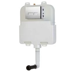 Arezzo Compact Concealed Cistern with Polished Chrome Flush Plate - Square Buttons