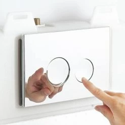 Arezzo Compact Concealed Cistern with Brushed Gunmetal Grey Flush Plate - Round Buttons -Toilet Accessories shop AZCCGUNR d3 460