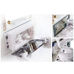 Arezzo Compact Concealed Cistern with White Flush Plate - Round Buttons -Toilet Accessories shop AZCCWHIR n d4 460