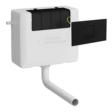 Cruze Dual Flush Concealed WC Cistern incl. Large Matt Black Push Button Plate 3 Cruze Dual Flush Concealed WC Cistern incl. Large Matt Black Push Button Plate