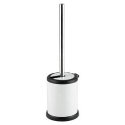 Cruze White Freestanding Toilet Brush & Holder