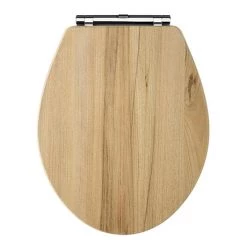 Carlton Natural Walnut Wooden Soft Close Toilet Seat