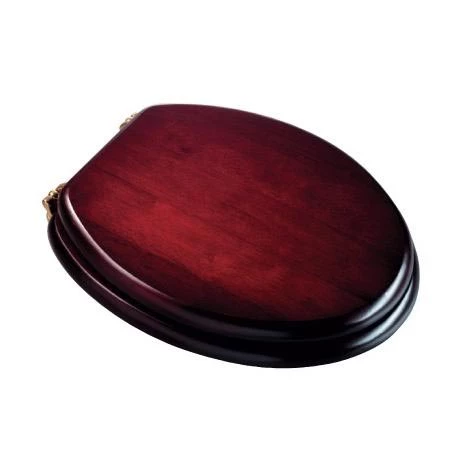 Croydex Mahogany Effect Solid Wood Toilet Seat with Brass Effect Fixings 3 Croydex Mahogany Effect Solid Wood Toilet Seat with Brass Effect Fixings