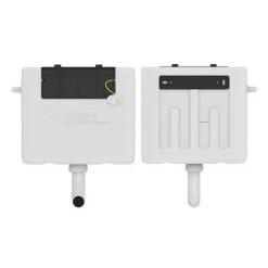 Cruze Dual Flush Concealed WC Cistern incl. Large Brushed Brass Push Button Plate -Toilet Accessories shop FAC001 D2N 460 3