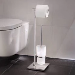 Smedbo Outline Lite Square Freestanding Toilet Brush and Roll Holder - FK603 -Toilet Accessories shop FK603 D1 460