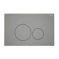 RAK Ecofix Matt Grey Dual Flush Plate with Round Buttons