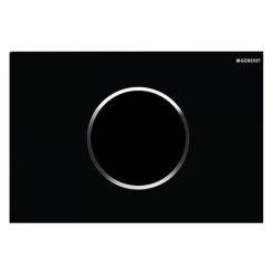 Geberit Sigma10 Black + Gloss Chrome Touchless Automatic Flush for UP320 Cistern