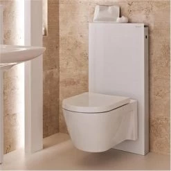 Geberit - Monolith WC Frame & Cistern for Wall Hung WC's - White/Aluminium -Toilet Accessories shop Geberit Monolith for Wall Hung WCs White d 375