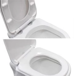 Nuie Luxury D-Shape Soft Close Toilet Seat with Top Fix, Quick Release - NTS004 -Toilet Accessories shop Luxury D Shape Soft Close Top Fixing Quick Release Toilet Seat NTS004 d2 375