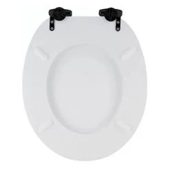 Toreno High Gloss White MDF Bottom Fixing Toilet Seat Matt Black Hinges -Toilet Accessories shop MSC020 N MB d2 460