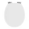 Toreno High Gloss White MDF Bottom Fixing Soft Close Toilet Seat with Chrome Hinges -Toilet Accessories shop MSC020 p1