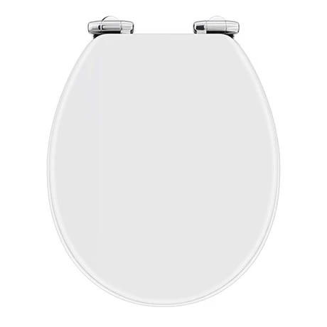 Toreno High Gloss White MDF Bottom Fixing Soft Close Toilet Seat with Chrome Hinges 3 Toreno High Gloss White MDF Bottom Fixing Soft Close Toilet Seat with Chrome Hinges