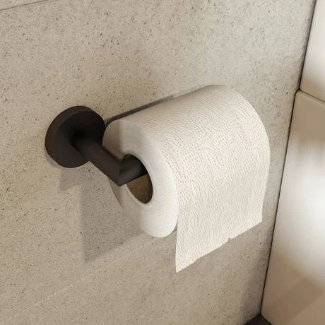 Croydex Black Epsom Flexi-Fix Toilet Roll Holder - QM481121 4 Croydex Black Epsom Flexi-Fix Toilet Roll Holder - QM481121 - Image 2