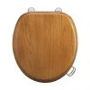 Burlington Bar Hinged Golden Oak Toilet Seat with Lift Handles -Toilet Accessories shop S11 A51CHR P