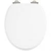 Burlington Soft Close Toilet Seat with Chrome Hinges - Matt White -Toilet Accessories shop S45 P
